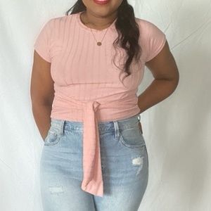 Blush Pink Wrap Top